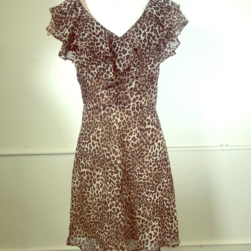 19 Cooper Animal-Print Ruffled A-line Dress